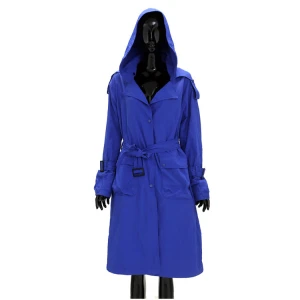 Economical Custom Design  polyester Long hooded Womens trench coat