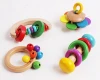 Educational Security Color Light Crisp Wooden Baby Hand Rattle For Infant
