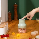 Electric Garlic Chopper, Powerful Mini Food Chopper Baby Food Processor Palm-sized Blender to Chop Beef/Fruits/Vegetables/Garlic