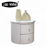 Elegant hotel furniture white round nightstand on  sale 25#