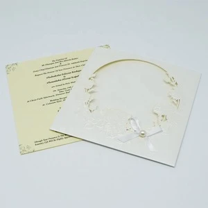 Embossed Flower Love Theme Laser Craft Card Wedding Invitation Card