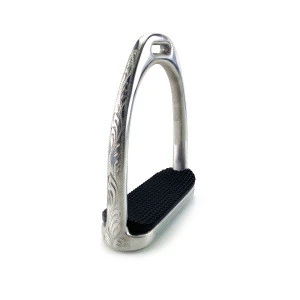 English Engraved Aluminum Horse Stirrups with Side Engraving &amp; Rubber Pad