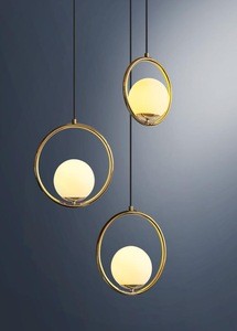 European Fresh Style Suspension Lighting Coffee Dining Room Glass LED Pendant Light