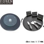 Factory Direct exquisite Wholesale Slate Lazy Susan Turntable  Plate Pedestal Board