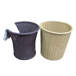 Factory Direct Sale Rattan Plastic Laundry Hamper Plastic Laundry Basket