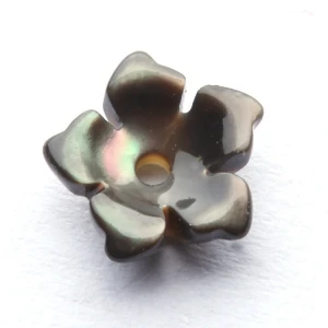 Factory prices high quality black mother of pearl carved flower shell natural flower shell accessories