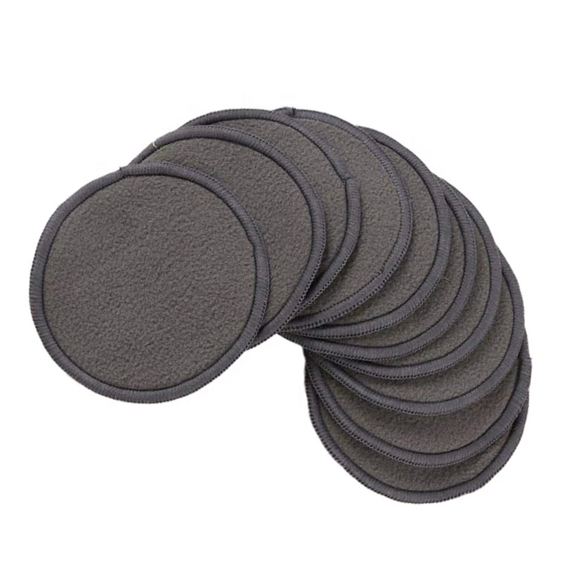 Factory Seller 3.15" Round Bamboo Charcoal Makeup Remover Pads Zero Waste Woman Soft Reusable Cleansing Wipes