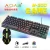 Import Factory shenzhen weibo M300 Computer accessories gaming combo wired optical keyboard and mouse LED keyboard  mouse combo from China