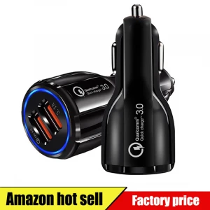 Factory supply fast charging newcars adapter qc 3.0 dual port usb car charger