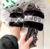 Fashion 2020 Winter Fur Slides Womens Band Soft Plush Fleece House Indoor Slippers