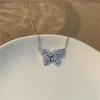 Fashion Luxury Top Quality Crystal Butterfly Necklace Earring Ring Bling Cubic Zircon Butterfly Pendant Necklace