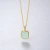 Import Fashion natural Opal stone necklac 925 Sterling Silver 18K Gold Plated Fashion Gemstone Pendant S925 silver Necklace from China
