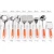 Import FDA approval rubber kitchen utensils stainless steel cooking tool set from China