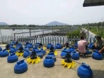 Fish pond water cooling surge aerator floating impeller pond aerator