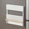 Folding Magnetic Storage Rack Space Saver Kitchen Fridge Side Metal Side Shelf Organizer Spice Display Holder(small size)