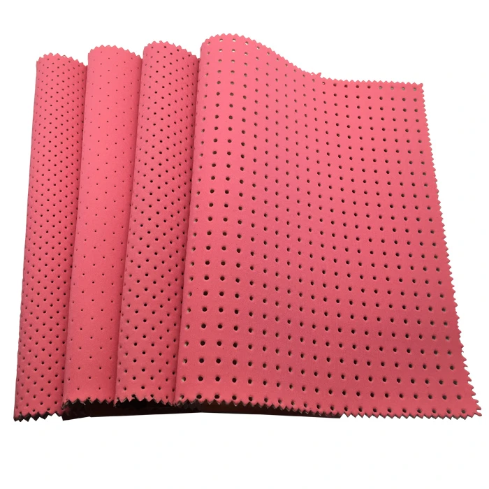 FREE SAMPLE 2-10mm thin sbr neoprene sponge rubber polyester fabric material perforated breathable for tote bags