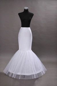 Free Ship Wholesale Mermaid Petticoat 1 Hoop Bone Elastic Wedding Dress Crinoline Trumpet 2015 PC01 High Quality Petticoat Skirt