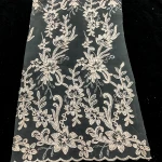 French Cord Lace  Fabric By Yard Machine Embroidery Fabric Flower French Flower Embroidery Tulle Lace Fabric