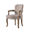 French style upholstery wooden restaurant chair with removable cushion