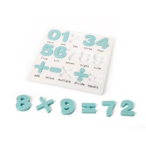 Funny baby toys with Number puzzles food contact grade silicone +PP cover