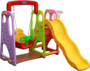 Games Children&#39;s Plastic Kids Toys Indoor Slide with Swing Set