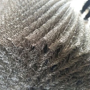 Ginning / Flattened Type Stainless Steel Nickel Knitted Mesh Fabric Gas Liquid Filter Mesh