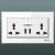 Import Glass panel wall socket 13A multiple switched socket with double usb white/black/champagne 86mm*86mm in stock from China