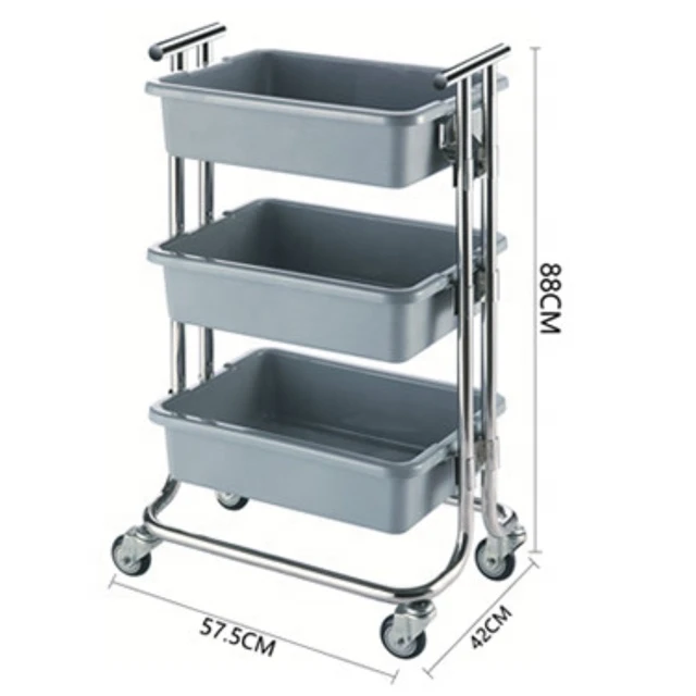 GNF restaurant Dish Collecting Trolley S/S service trolley with Plastic Trays