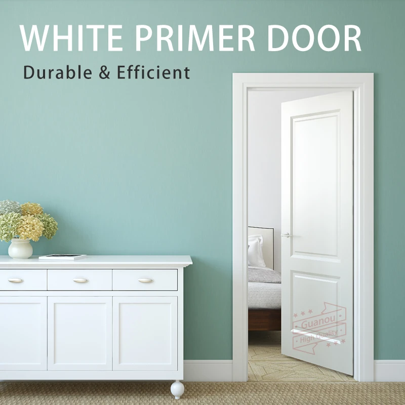 GO-DG White primer flash door fancy wood door design ready made door