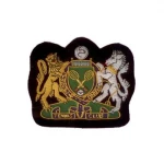 Gold Bullion Wired Military Blazer Badge Hand Embroidery