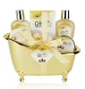 Gold plastic bathtub spa bath and body gift set