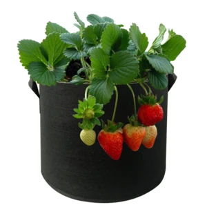 Good quality black planting garden round fabric felt pot non-woven smart grow bags