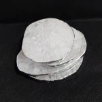 Goods In Stock Clear White Agate Stone Slices Coasters With Sliver Rim