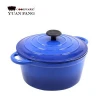 Gradual Blue Enameled Round Covered Cast Iron Dutch Oven