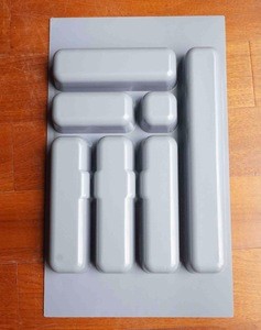 grey color abs plastic kitchen cutlery tray
