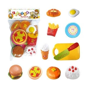 Hamburger ice cream food cutting kitchen toy plastic for kids