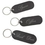 Handcraft Natural Slate Keyring Customized Laser Design for sale