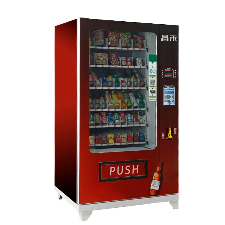 High Capacity Combo Retail Food Snack and Drink Beverage Automatic Vending Machine with Customer