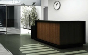 high end MFC green with black modern hotel reception desk