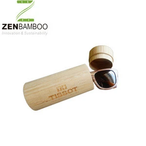 High end sunglasses packaging box bamboo, custom made tube glasses box wholesale