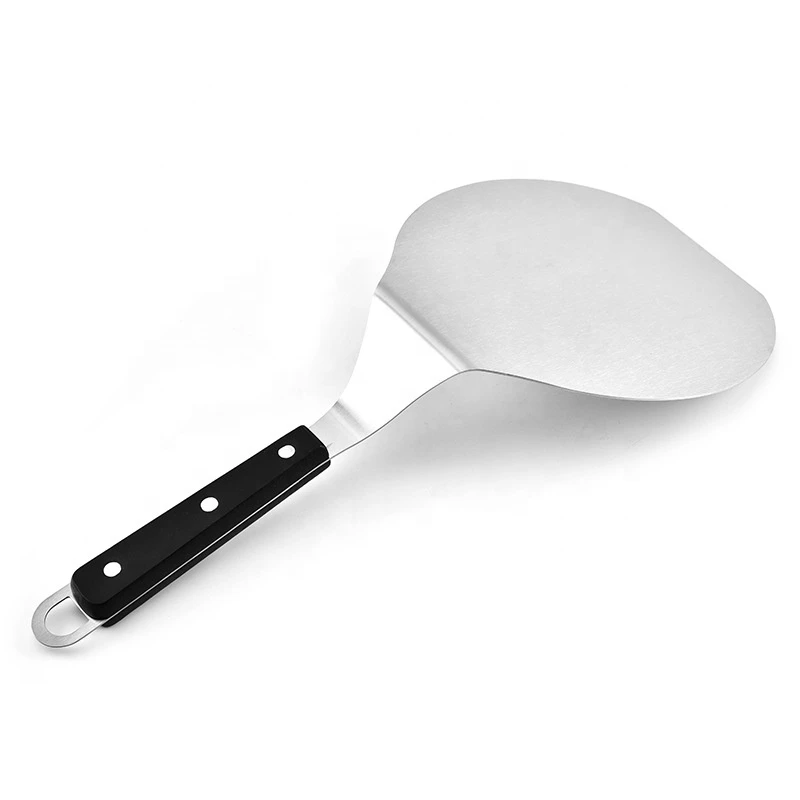 High quality 6 Inch perforated anodized wooden handle stainless steel factory price cake pizza shovel