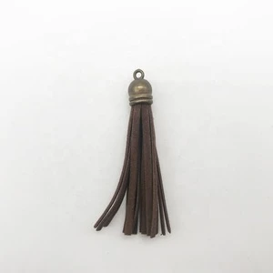 High quality 6cm length fringe suede Leather Tassel for keychain/bag/garment