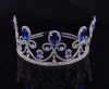 High Quality blue crystal bridal hair accessories beauty pageant crowns