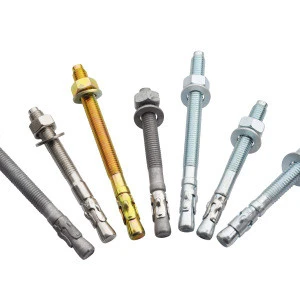 High quality carbon steel or stainless steel zinc-plated wedge anchor Hilti Anchor Bolt with Nut fastener (Factory hot sale)