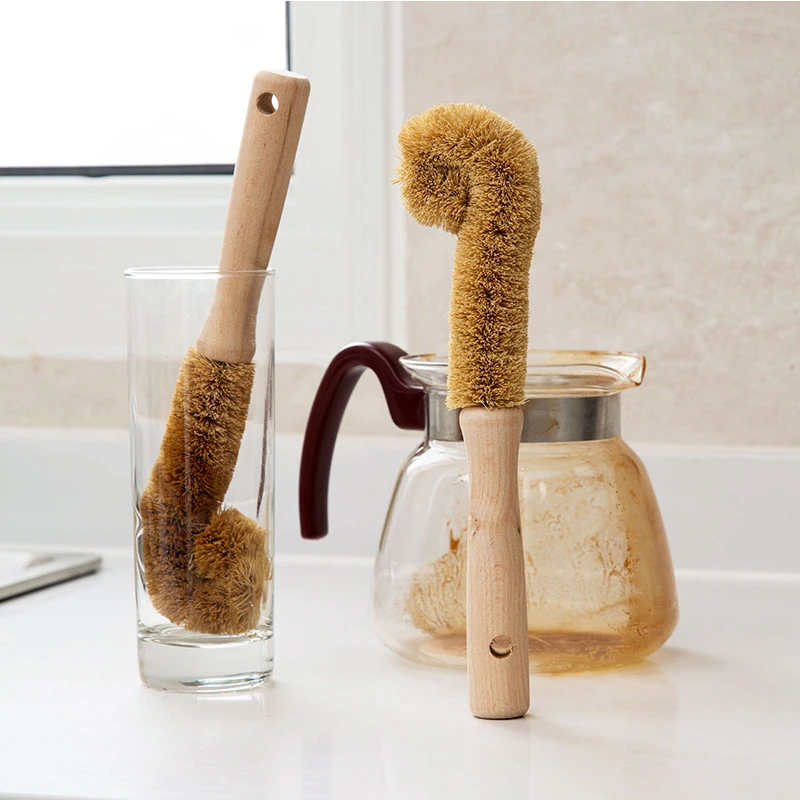 High quality  coconut brush Wooden handle coconut fiber cleaning brush