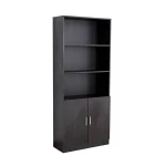 High Quality Industrial  Black Wooden Bookshelf Library Furniture Corner Bookshelf Round For Walls