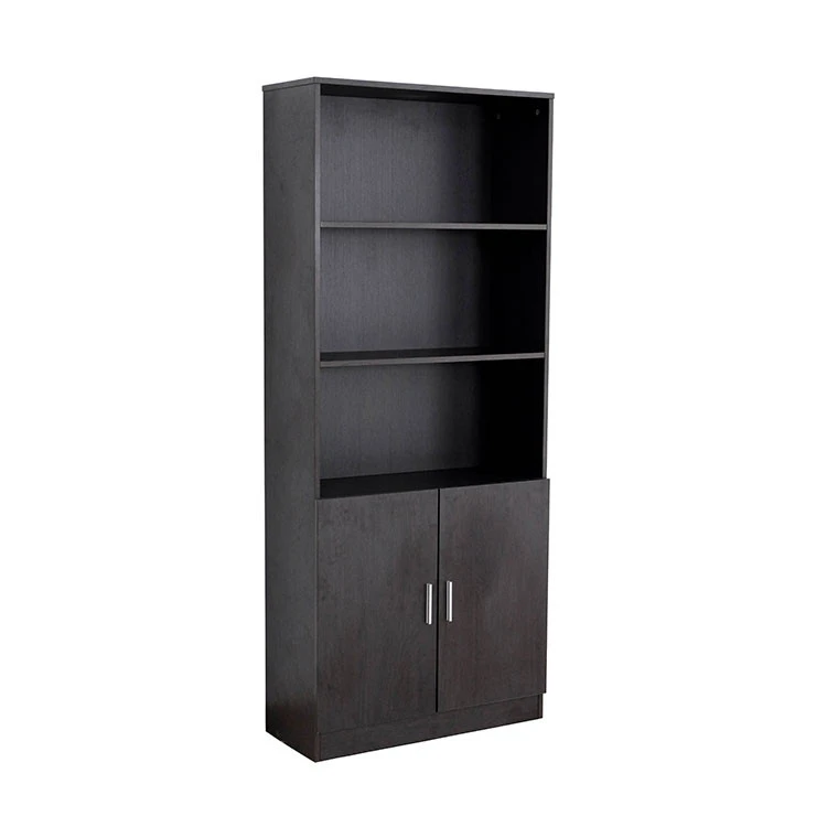 High Quality Industrial  Black Wooden Bookshelf Library Furniture Corner Bookshelf Round For Walls