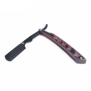 High quality  men Wood handle Single blade Straight shaving Classic razor
