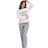 High quality pijama sleepwear loungewear jersey pyjamas set winter ladies bathrobe wholesale women pajamas with multi pattern