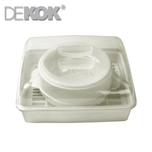 High Quality Plastic Microwave Steamer Set / 2 Steamers in 1 Set